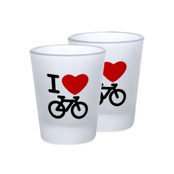 I love Bike, Σφηνοπότηρα γυάλινα 45ml του πάγου (2 τεμάχια)