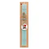 Easter Set, wooden keychain & aromatic flat Easter candle (30cm) (TURQUOISE)