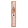 Easter Set, wooden keychain & scented flat Easter candle (30cm) (PINK)