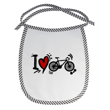 I love my bike, Σαλιάρα μωρού αλέκιαστη με κορδόνι Μαύρη