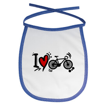 I love my bike, Σαλιάρα μωρού αλέκιαστη με κορδόνι Μπλε
