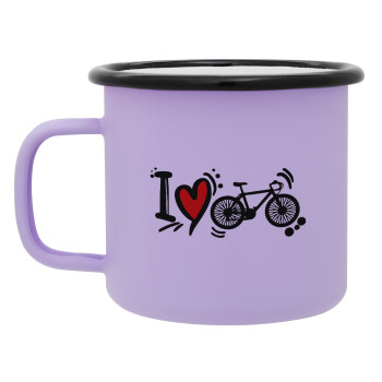 I love my bike, Κούπα Μεταλλική εμαγιέ ΜΑΤ Light Pastel Purple 360ml
