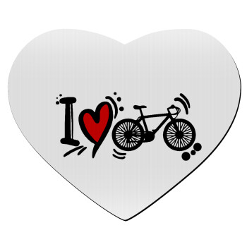 I love my bike, Mousepad καρδιά 23x20cm