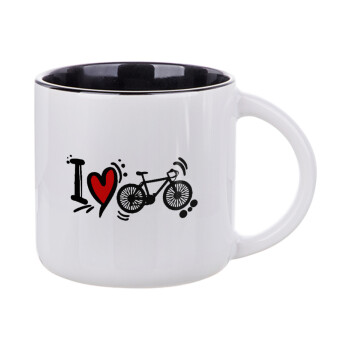I love my bike, Κούπα κεραμική 400ml Λευκή/Μαύρη
