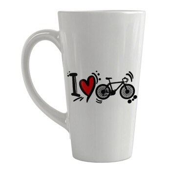 I love my bike, Κούπα κωνική Latte Μεγάλη, κεραμική, 450ml