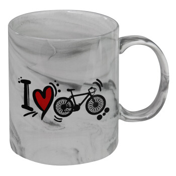 I love my bike, Mug ceramic marble style, 330ml