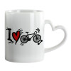 Mug heart handle, ceramic, 330ml