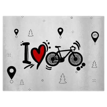I love my bike, Επιφάνεια κοπής γυάλινη (38x28cm)