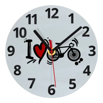 I love my bike, Ρολόι τοίχου γυάλινο (20cm)