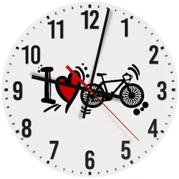 I love my bike, Ρολόι τοίχου ξύλινο (30cm)