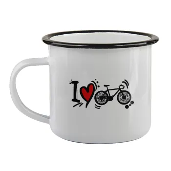 I love my bike, Κούπα εμαγιέ με μαύρο χείλος 360ml