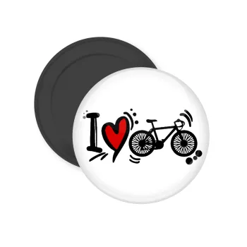 I love my bike, Μαγνητάκι ψυγείου στρογγυλό διάστασης 5cm