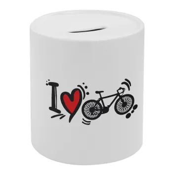 I love my bike, Κουμπαράς πορσελάνης με τάπα