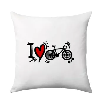 I love my bike, Μαξιλάρι καναπέ 40x40cm περιέχεται το  γέμισμα