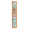 Easter Set, wooden keychain & aromatic flat Easter candle (30cm) (TURQUOISE)