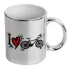 Mug ceramic, silver mirror, 330ml