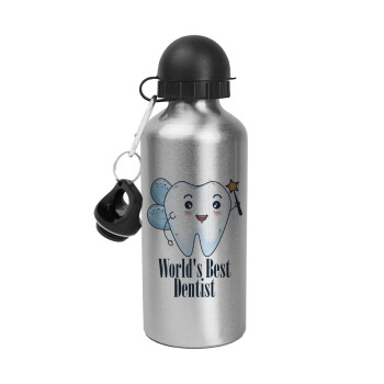 World's Best Dentist, Metallic water jug, Silver, aluminum 500ml