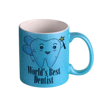 World's Best Dentist, Κούπα Σιέλ Glitter που γυαλίζει, κεραμική, 330ml