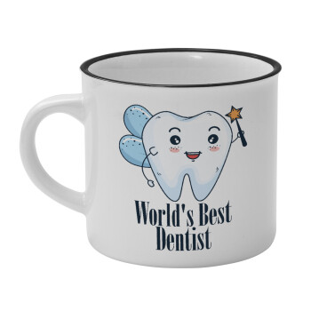 World's Best Dentist, Κούπα κεραμική vintage Λευκή/Μαύρη 230ml