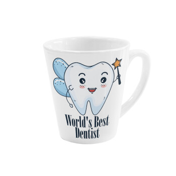 World's Best Dentist, Κούπα κωνική Latte Λευκή, κεραμική, 300ml