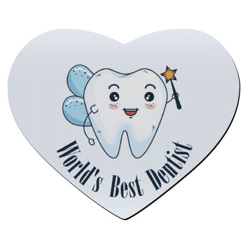 World's Best Dentist, Mousepad heart 23x20cm