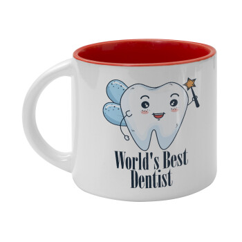 World's Best Dentist, Κούπα κεραμική 400ml Λευκή/Κόκκινη