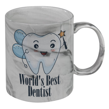 World's Best Dentist, Κούπα κεραμική, marble style (μάρμαρο), 330ml