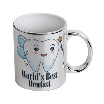 World's Best Dentist, Mug ceramic, silver mirror, 330ml