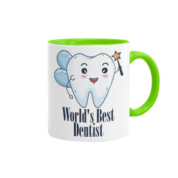 World's Best Dentist, Mug colored light green, ceramic, 330ml