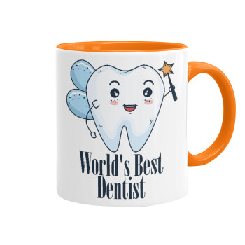 World's Best Dentist, Mug colored orange, ceramic, 330ml