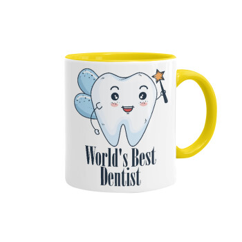 World's Best Dentist, Mug colored yellow, ceramic, 330ml