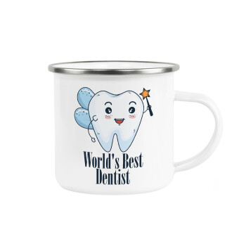 World's Best Dentist, Metallic enamel cup white 360ml