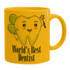 Ceramic coffee mug yellow, 330ml