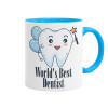 Mug colored light blue, ceramic, 330ml
