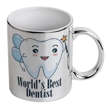World's Best Dentist, Mug ceramic, silver mirror, 330ml
