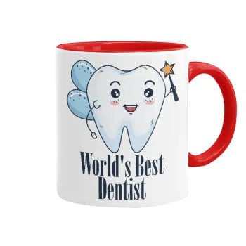 World's Best Dentist, Mug colored red, ceramic, 330ml