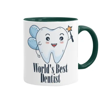 World's Best Dentist, Mug colored green, ceramic, 330ml