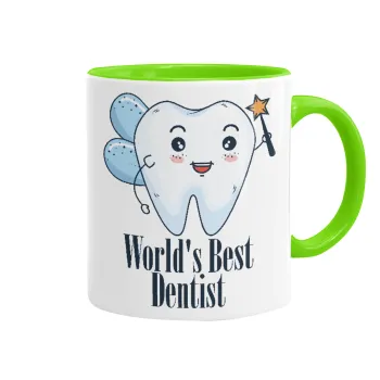 World's Best Dentist, Κούπα χρωματιστή βεραμάν, κεραμική, 330ml