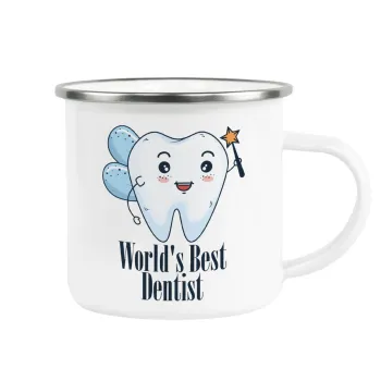 World's Best Dentist, Metallic enamel cup white 360ml