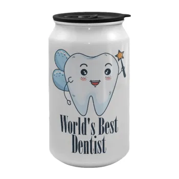 World's Best Dentist, Κούπα ταξιδιού μεταλλική με καπάκι (tin-can) 500ml