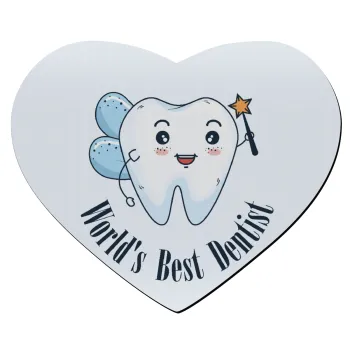 World's Best Dentist, Mousepad καρδιά 23x20cm