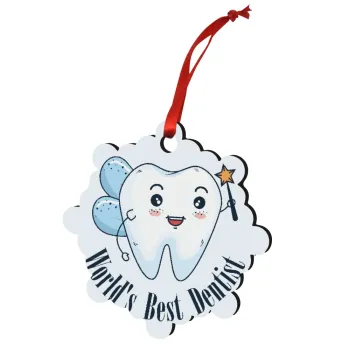 World's Best Dentist, Christmas ornament snowflake wooden 7.5cm