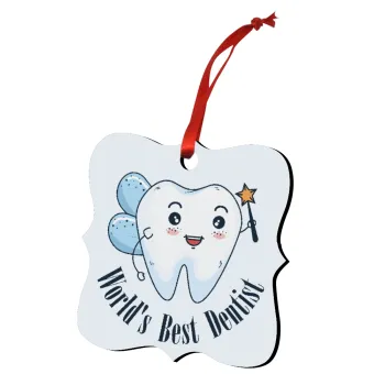 World's Best Dentist, Στολίδι Χριστουγεννιάτικο στολίδι polygon ξύλινο 7.5cm