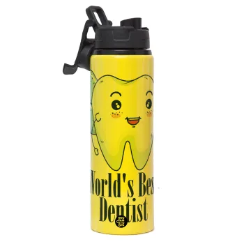 World's Best Dentist, Μεταλλικό παγούρι νερού με καπάκι ασφαλείας, αλουμινίου 850ml