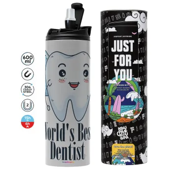 World's Best Dentist, Tumbler stainless steel GREY 600ml