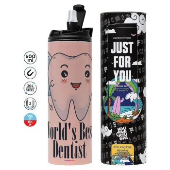 World's Best Dentist, Tumbler stainless steel PINK 600ml