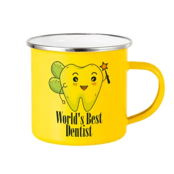 World's Best Dentist, Κούπα Μεταλλική εμαγιέ Κίτρινη 360ml