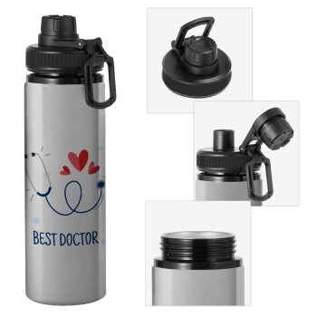 Best Doctor, Μεταλλικό παγούρι νερού με καπάκι ασφαλείας, αλουμινίου 850ml