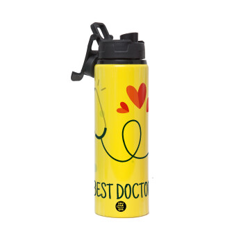 Best Doctor, Μεταλλικό παγούρι νερού με καπάκι ασφαλείας, αλουμινίου 850ml