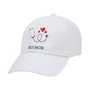 Best Doctor, Καπέλο Baseball Λευκό (5-φύλλο, unisex)